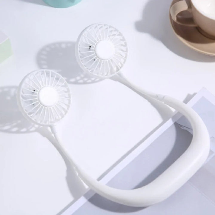 USB Portable Hands-Free Neck Fan - Rechargeable Mini Sports Fan, 3-Speed Adjustable Dual Fan for Home Office & Outdoor Use | Kalsten