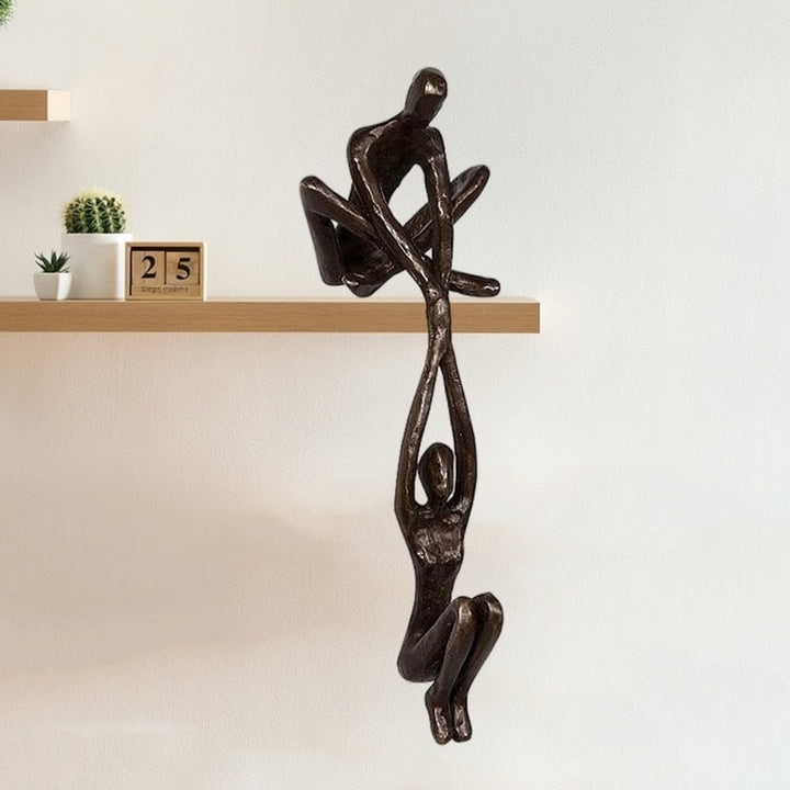 Verbindo Decorative Figure Polystone Black Modern Sculpture 20 cm | Kalsten
