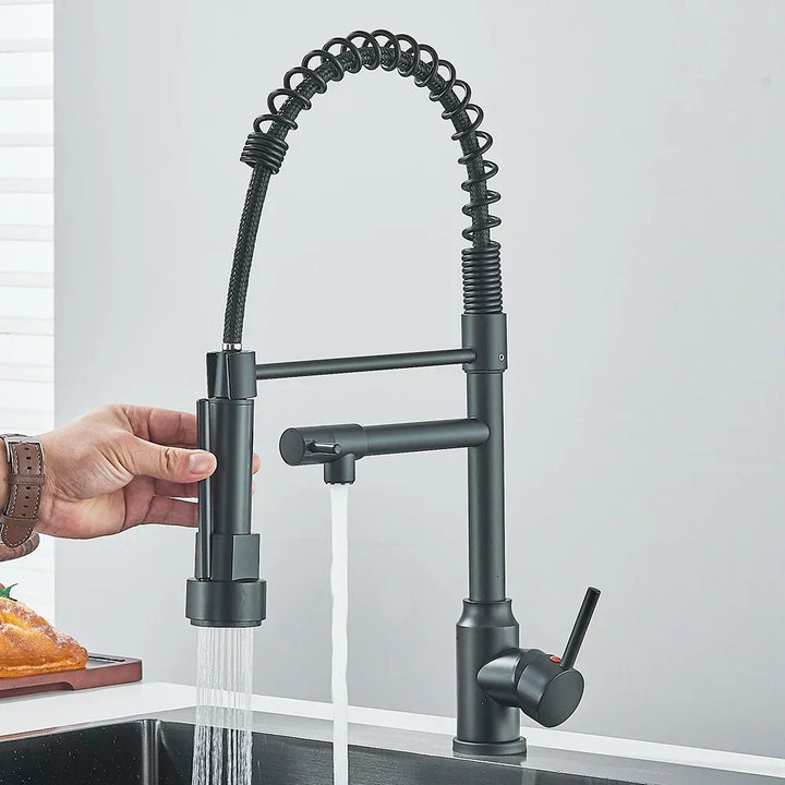 Faucet with Double Spout – High-Quality Faucet for Flexible Washing, Swivable, Ideal for Modern Kitchens, Easy to Clean and Simple Installation | Kalsten