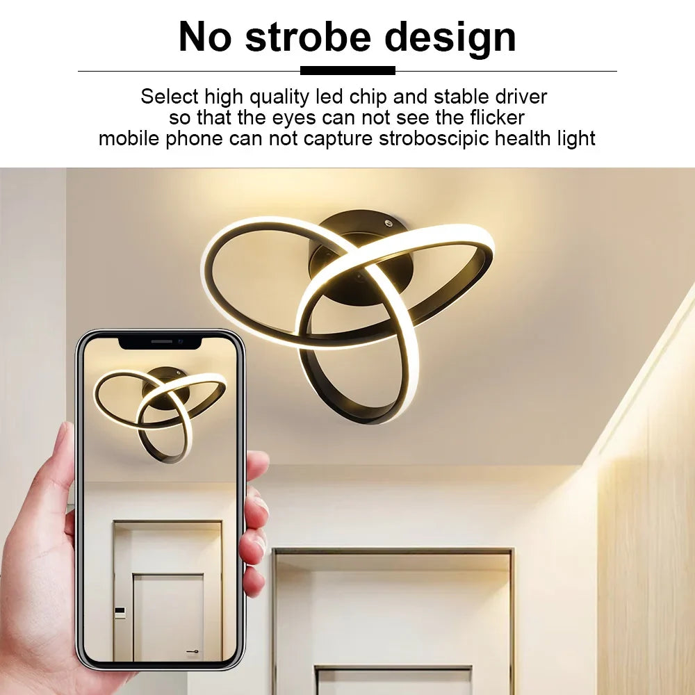 Modern LED Aisle Ceiling Light – 2-Ring Surface-Mounted Lighting Fixture for Hallway, Balcony, and Indoor Spaces | Kalsten