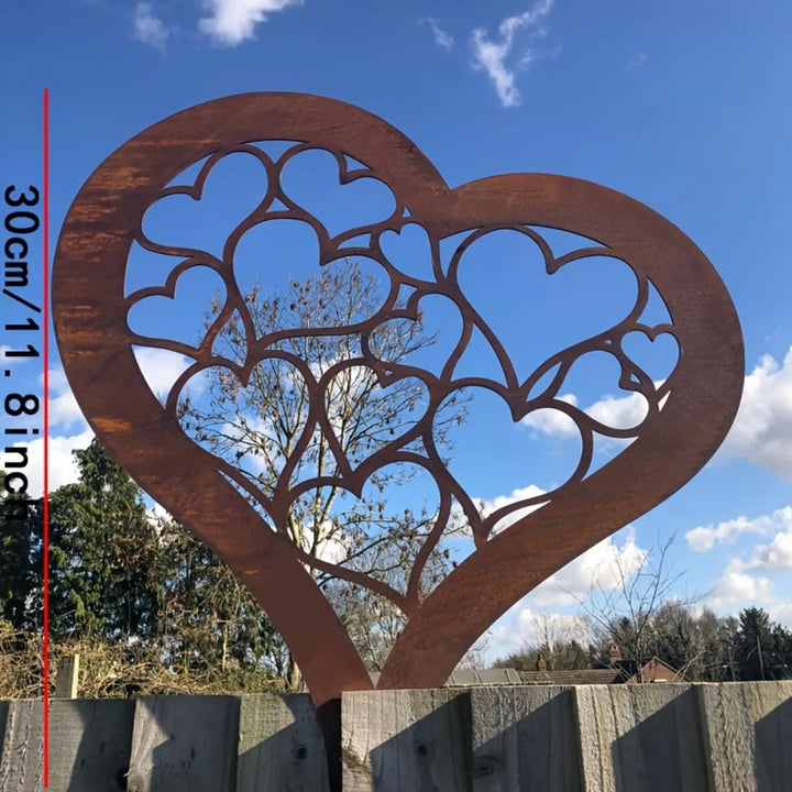 Kalsten | HEARTORA Garden stake heart | Rust look metal | Rustic decor for Christmas, Easter & garden