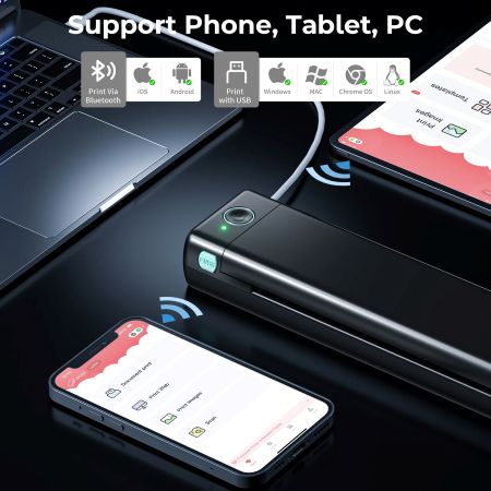 Skanto | Ultimate Wireless A4 Thermal Printer - Compatible with Android, iOS & Laptops