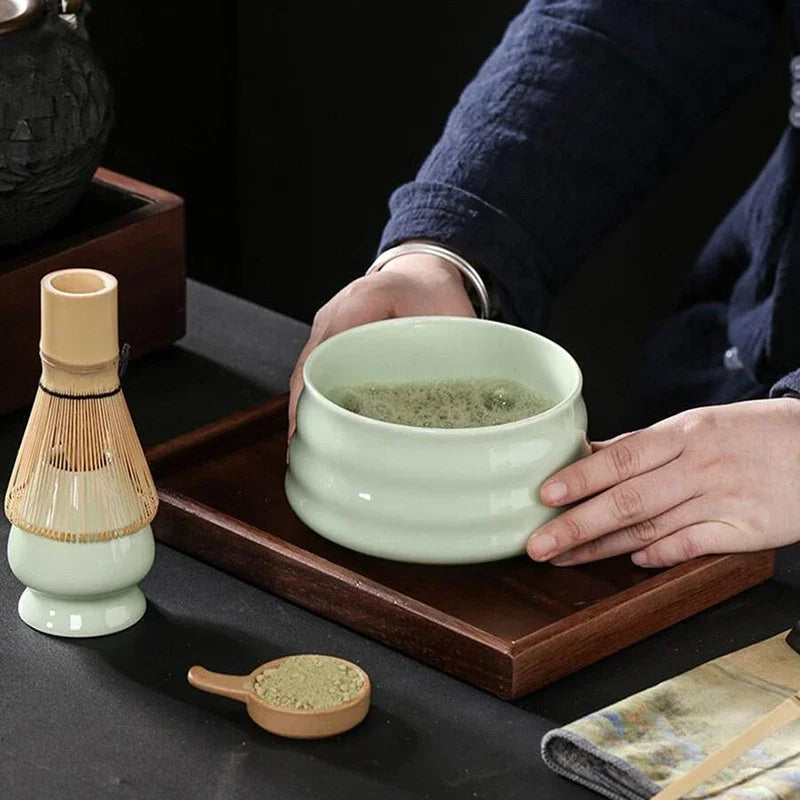 Matcha Set Green Size One Size Bamboo Ceramic-5