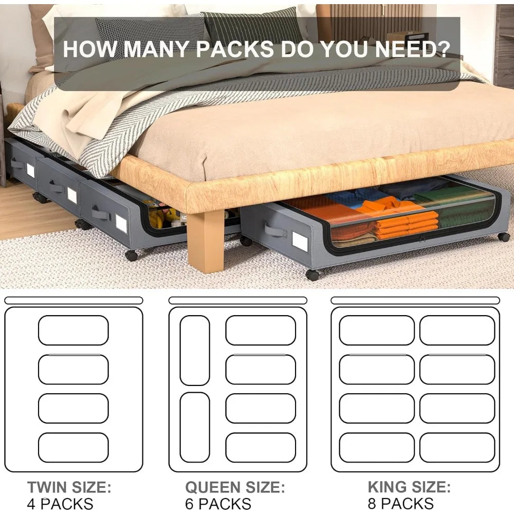 Under-bed storage Stackable wheeled box Organizer | Karnz