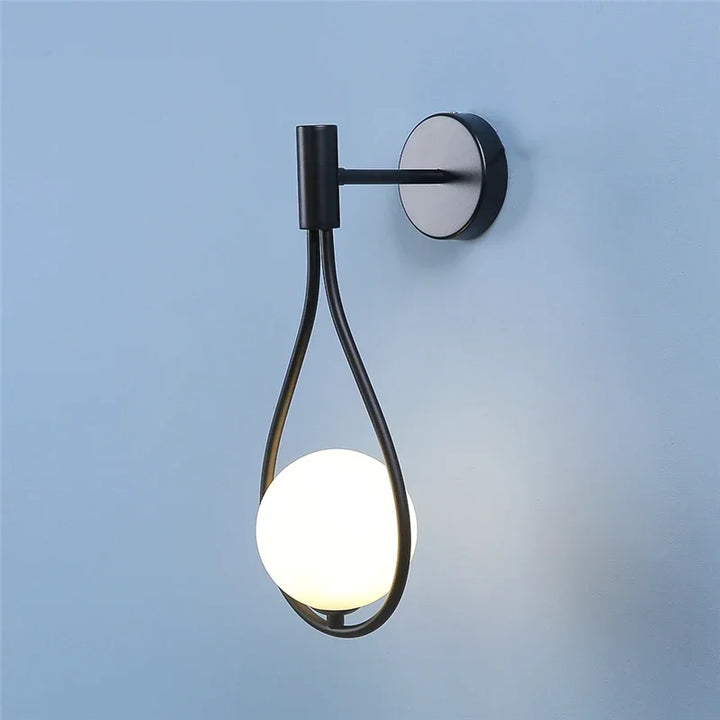Modern Metal and Glass Ball Wall Lamp – Nordic Style Wall Lighting for Living Room, Bedroom, Aisle, Corridor, and Staircase – AC Powered, LED Bulb Included | Kalsten