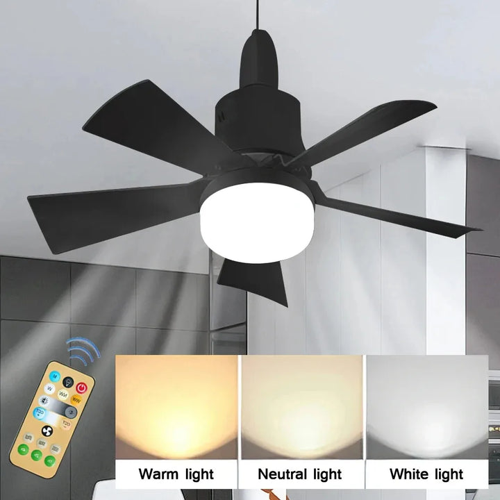 30W E27 Ceiling Fan Light with Remote - LED Dimming Function, Intelligent Silent Fan for Bedroom & Living Room | Kalsten