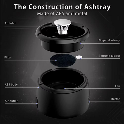 BowLift | Rechargeable Smokeless Ashtray for Home, Office, Car or Outdoor Use – Black