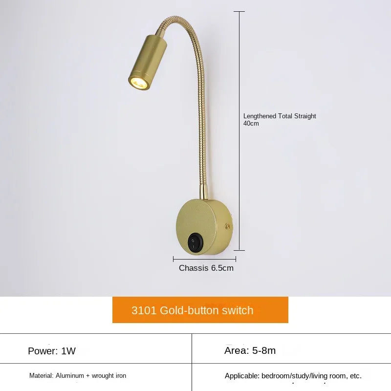 Versatile LED Wall Lamp: Modern, Flexible, Perfect for Reading in Bed | Kalsten