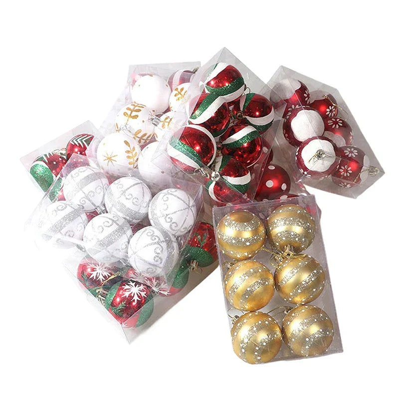 Elegant Snowflake Christmas Baubles Set – High-quality Christmas ornaments in red, white and gold, perfect for festive tree decoration at Christmas | Kalsten