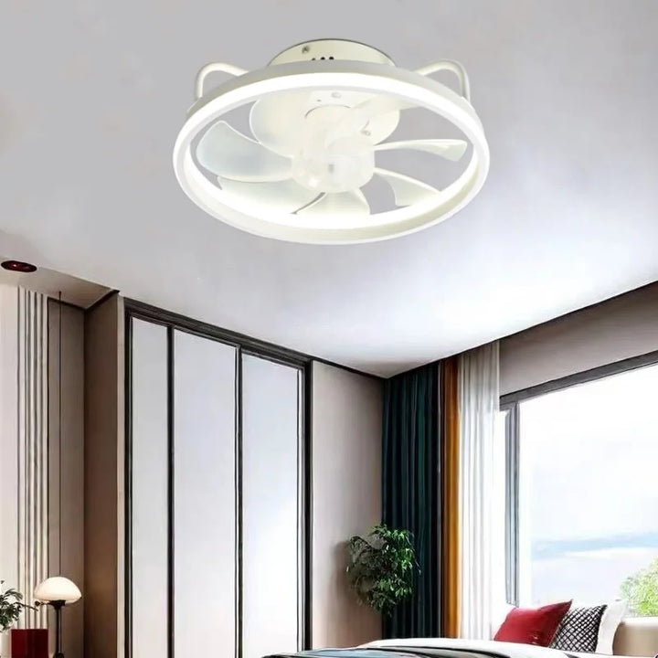 Modern LED Ceiling Fan Light with DC Motor - 6 Speed, Timer, Low Floor Attic Fan, Remote Control Decorative Light | Kalsten