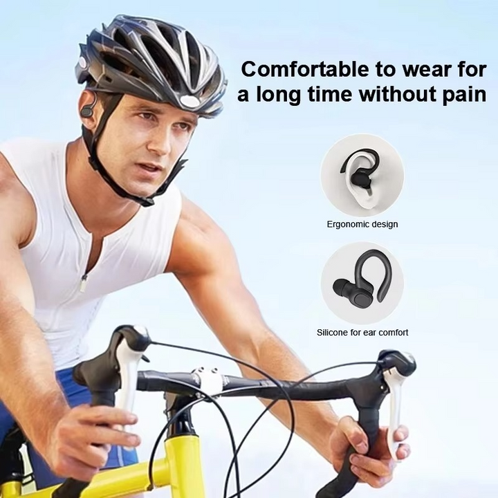 Kalsten | SP16 True Wireless Earbuds with Ear Hooks, Waterproof Sports Headphones with Mic and HiFi Stereo Sound