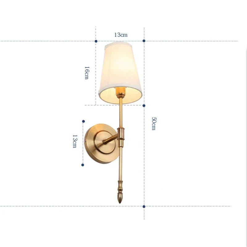 Nordic Copper Wall Lamp – Modern Decorative Wall Sconce for Bedroom, Mirror, and Corridor | Kalsten