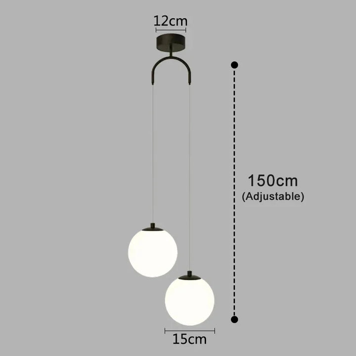 Modern Glass LED Pendant Light – Nordic Style Hanging Lamp for Living Room, Bedroom, Restaurant, and Bar, 220V AC, Indoor Lighting Fixture | Kalsten
