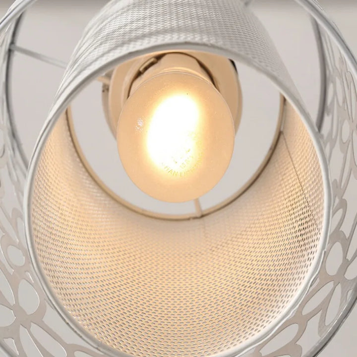 Modern White Crystal Pendant Chandelier – Recessed Ceiling Light Fixture with LED Bulbs for Bedroom, Living Room, Kitchen, and Stairs | Kalsten