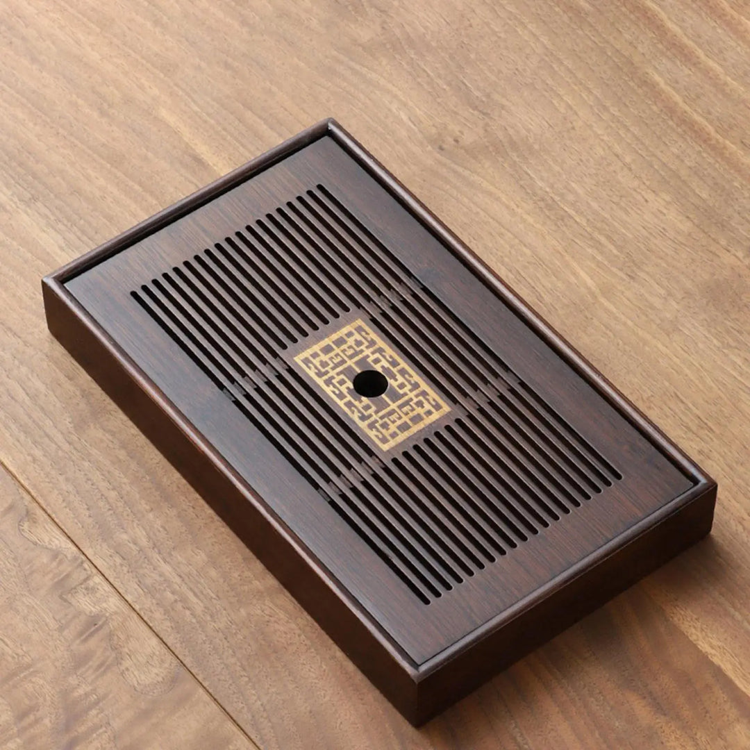 Kalsten | Chinese Tea Tray with Water Storage Box Durable Simple Drainage Type Plate Tea Serving Tray for Teahouse Home Household Office