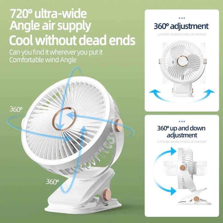 Rechargeable Clip-On Cooling Fan