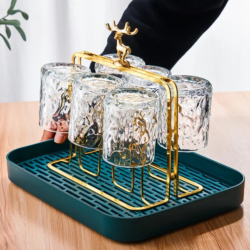 Glacio Glass Cup Holder - Glass Party Holder with Reindeer Design for Luxurious Whisky Experience Kalsten
