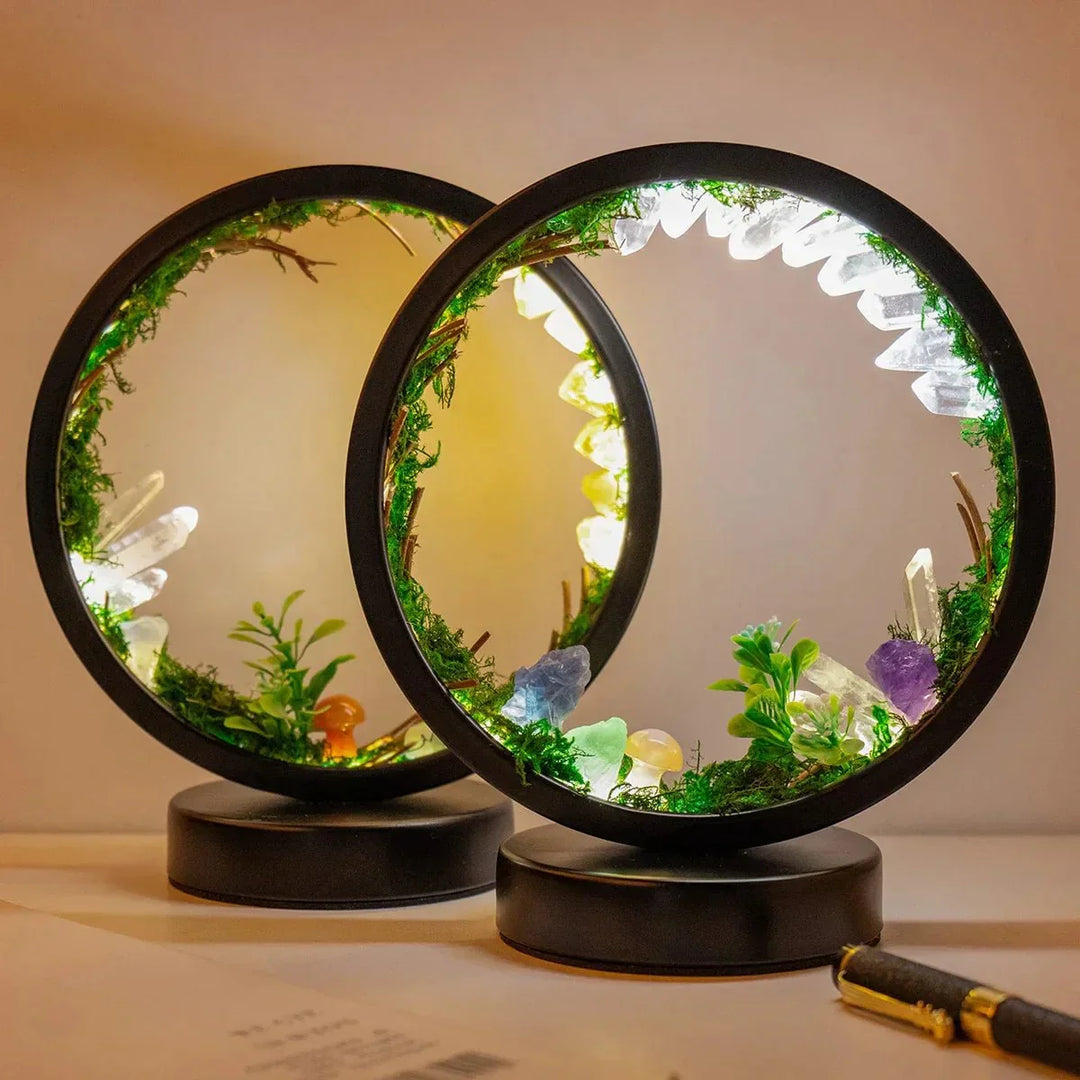 elegant - Round Frame - Green Crystals - Chic Decoration | Kalsten