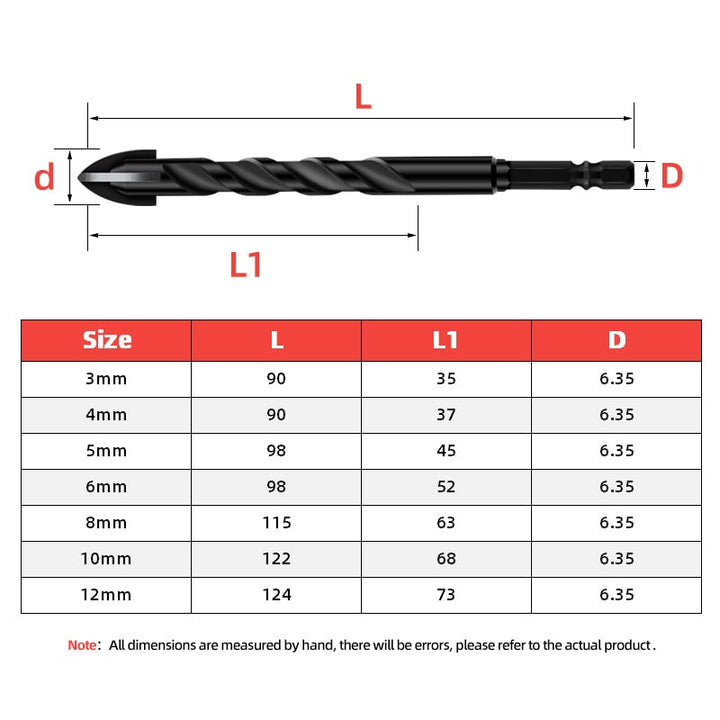 Heavy-Duty Mega Ultimate Cross Hex Drill Bit Set | Kalsten