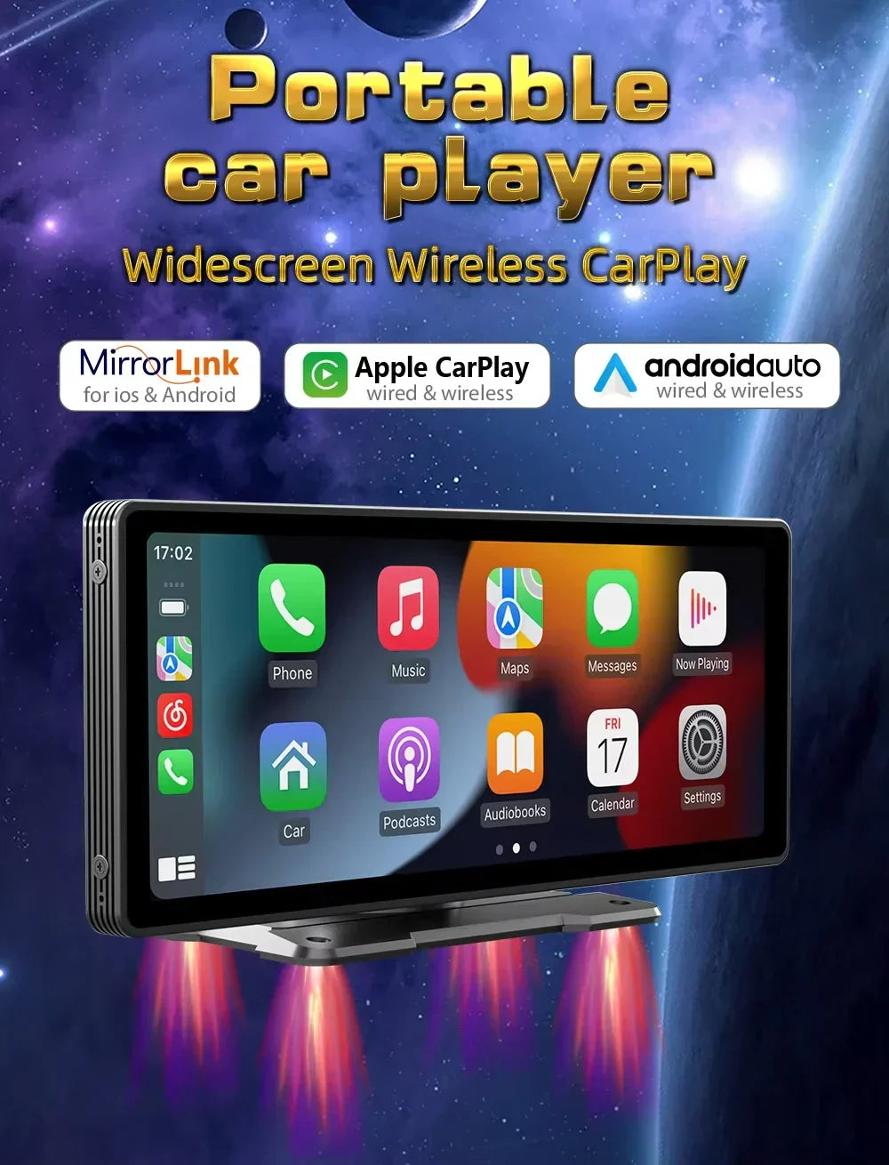 Kalsten | Universal 10.26-Inch (26.06cm) Car Multimedia Player with Wireless CarPlay and Android Auto