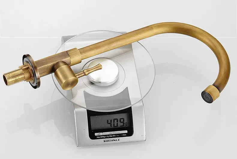 Elegant Swan Neck Kitchen Faucets in Antique Brass Kalsten
