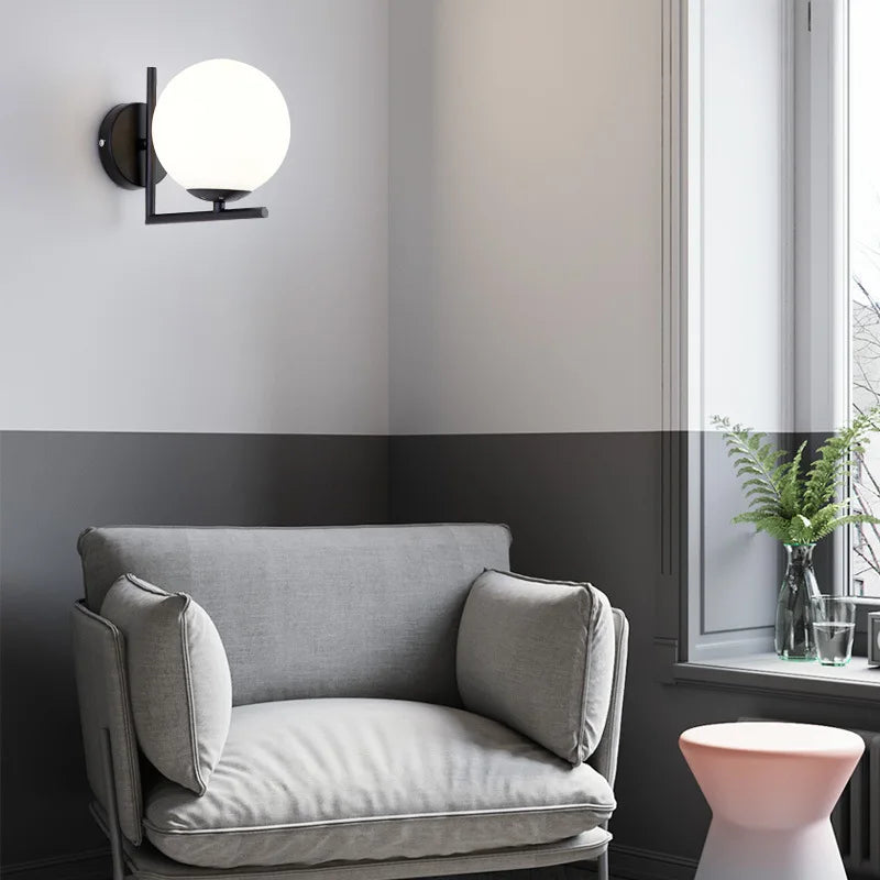 Modern Minimalist LED Wall Lamp – European Style Glass Wall Sconce for Living Room, Bedroom, and Bedside | Kalsten