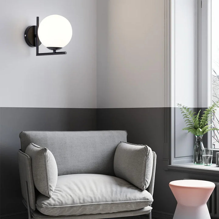 Modern Minimalist LED Wall Lamp – European Style Glass Wall Sconce for Living Room, Bedroom, and Bedside | Kalsten