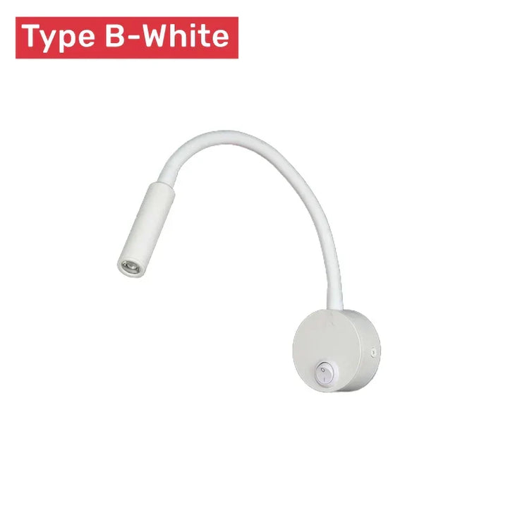 Kalsten | Modern Flexible LED Reading Wall Lamp with Switch for Bedroom and Study - 1W/3W