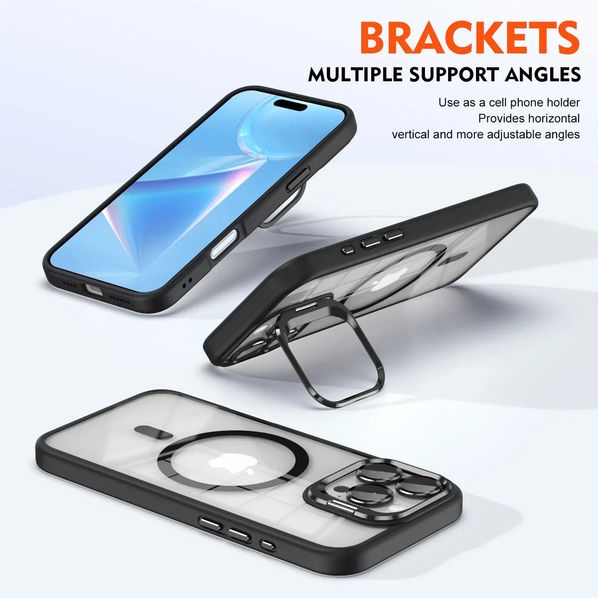 Skanto | Magnetic Shockproof Magsafe Phone Case Stand Glass Lens Protector Cover