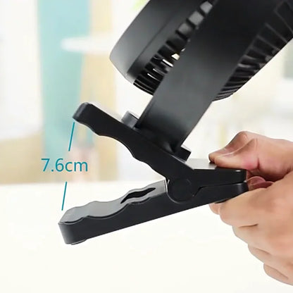 BowLift | AerisClip Battery Fan | 360° Rotation | 10000mAh | With Clip & USB-C
