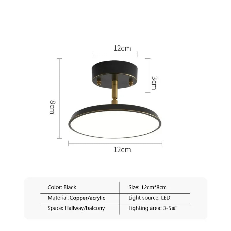 Modern Rotatable LED Ceiling Light – Black and Gold Minimalist Design for Multi-Room Illumination (1-Way, 10-15 sq m Coverage) | Kalsten