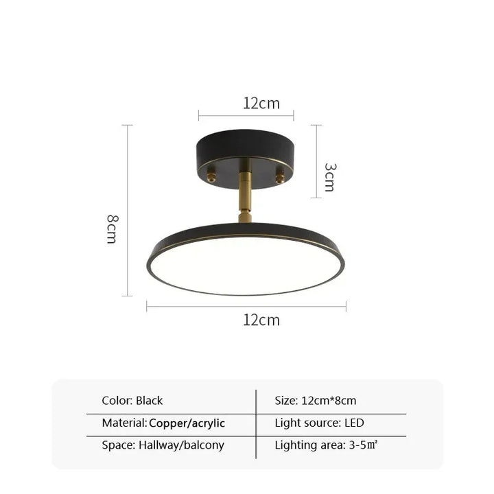 Modern Rotatable LED Ceiling Light – Black and Gold Minimalist Design for Multi-Room Illumination (1-Way, 10-15 sq m Coverage) | Kalsten