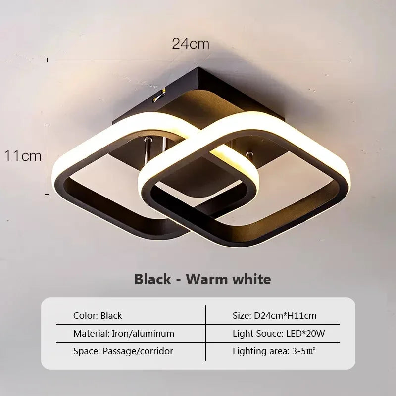 Modern LED Ceiling Light – Dimmable Indoor Lighting Fixture for Corridor, Stairs, Foyer, Balcony, and Bedroom | Kalsten