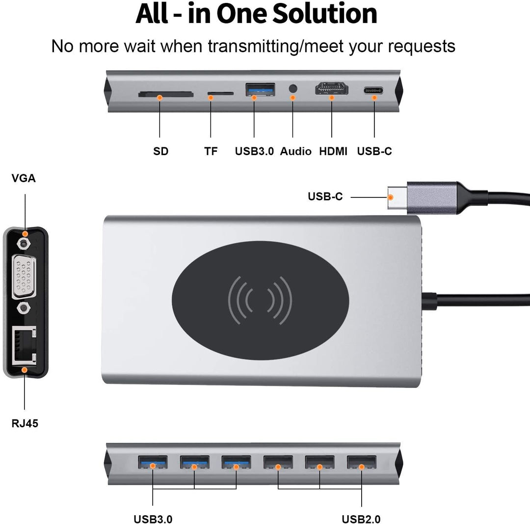 Kalsten | 15in1 USB-C Wireless Charging Docking Station