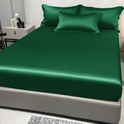 Skanto | SatinDreams Luxury Fitted Sheet | Silk Satin Bed Sheet | Breathable & Cooling | Wrinkle-Free | Easy Care