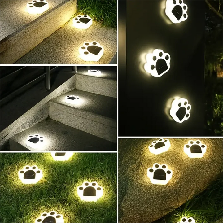 Glowing Paw LED Solar Pathway Outdoor Lights | Kalsten
