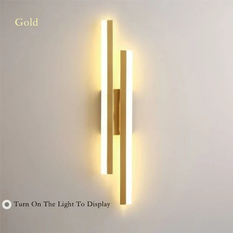 Modern LED Wall Lamp – Black & Gold Acrylic Wall Sconce for Living Room, Bedroom, and Interior Decor | Kalsten