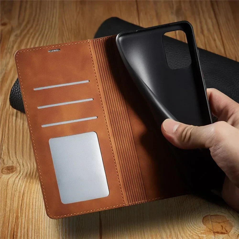 Brehn | Samsung Case: Magnetic Leather Case for stylish protection