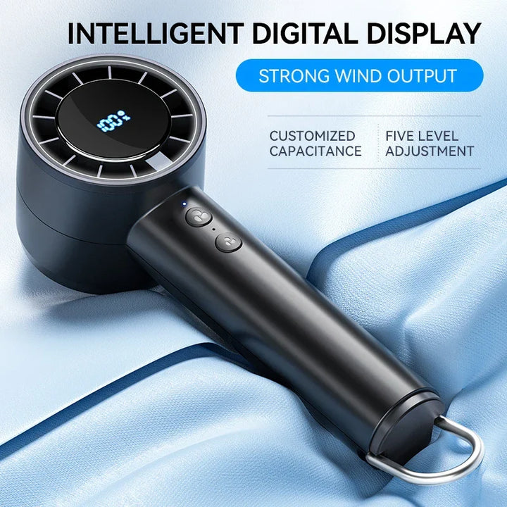 Silent High-Speed USB Handheld Fan – Portable Small Fan with LED Display, High Wind Power, and Cooling Air Conditioner Function | Kalsten