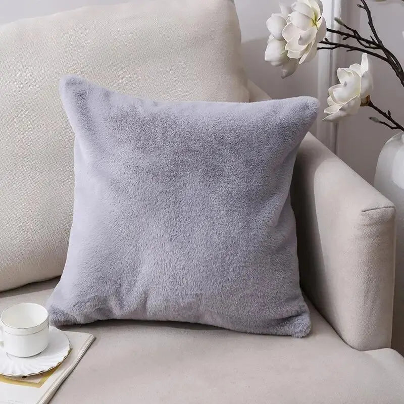 Luxury Faux Rabbit Fur Cushion Cover for Stylish Interiors Kalsten