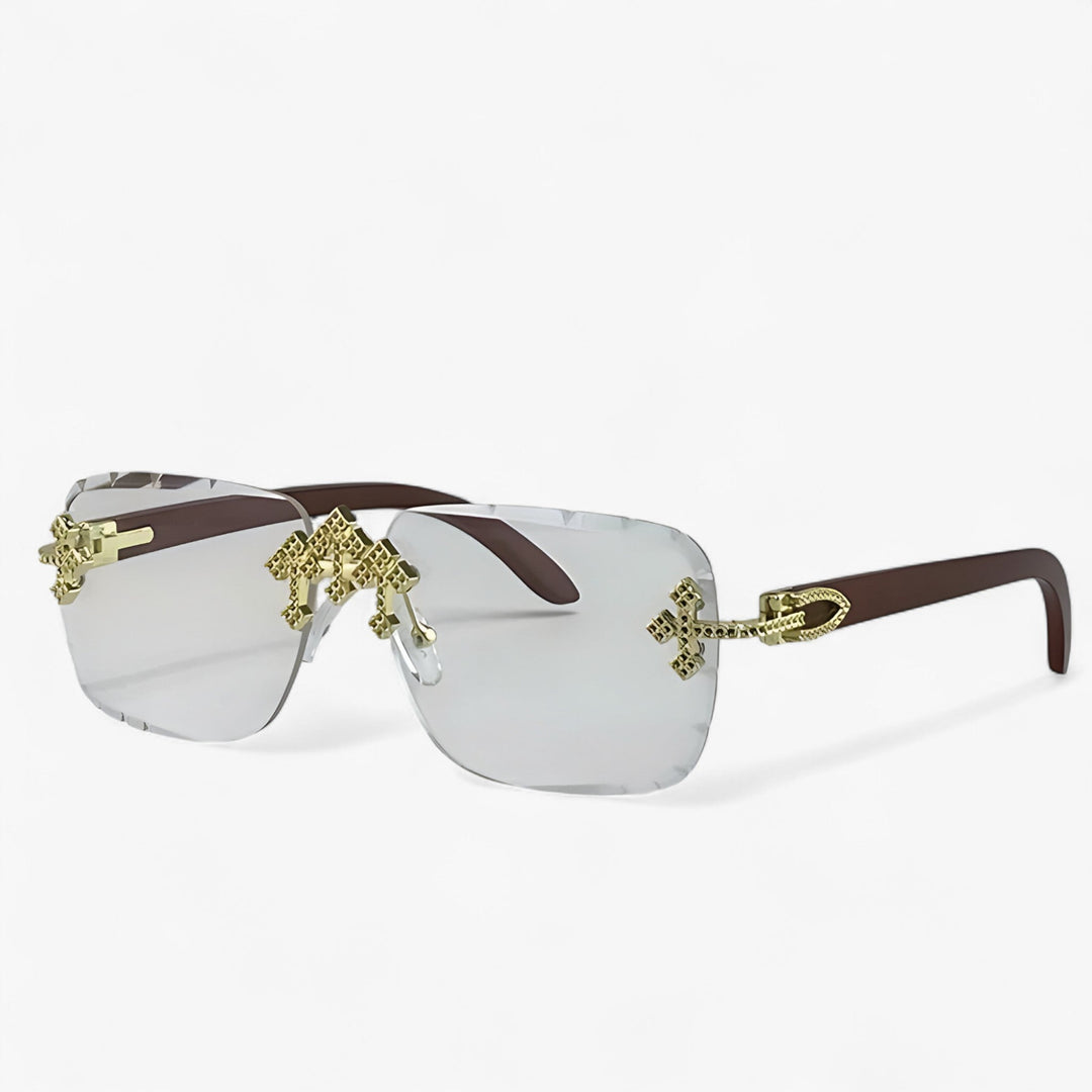Rimless Steampunk Sunglasses with Metal Accents – Nirex | Kalsten