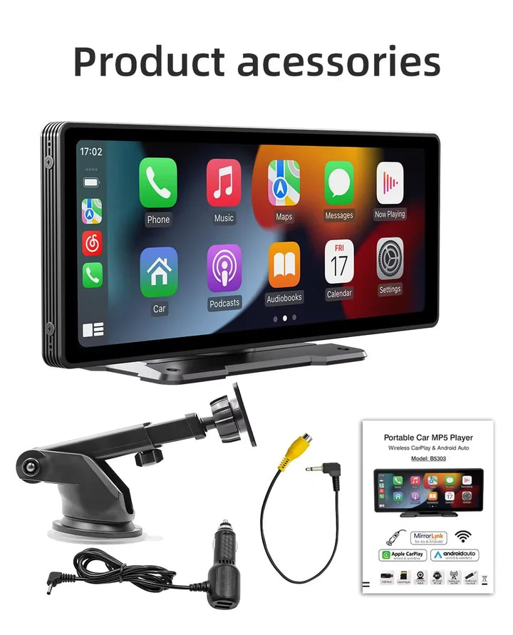 Kalsten | Universal 10.26-Inch (26.06cm) Car Multimedia Player with Wireless CarPlay and Android Auto