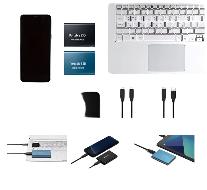 Kalsten | Speedora Ultra External SSD | USB 3.1 Type-C | Up to 1000 MB/s | 128 GB | Compact & Shockproof