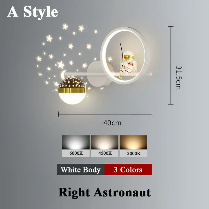 Astronaut Star Projector Wall Lamp for Children's Living Room | Kalsten