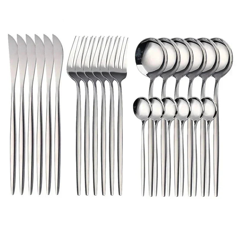 Golden Cutlery Set Luxury – 24-Piece For Stylish Dining Experience Kalsten