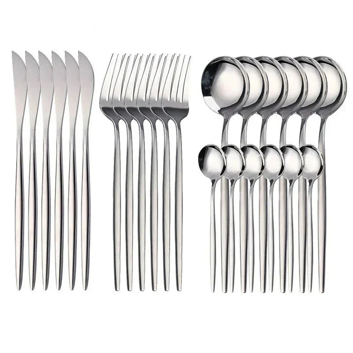 Golden Cutlery Set Luxury – 24-Piece For Stylish Dining Experience Kalsten