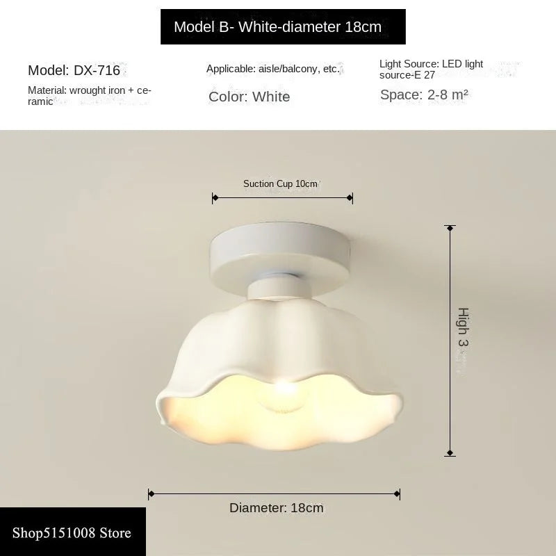 Ceramics Glass LED Corridor Ceiling Lamp for Aisle, Corridor, Cloakroom, Balcony Nordic E27 Acrylic Chandelier Rest Light Fixtures | Kalsten