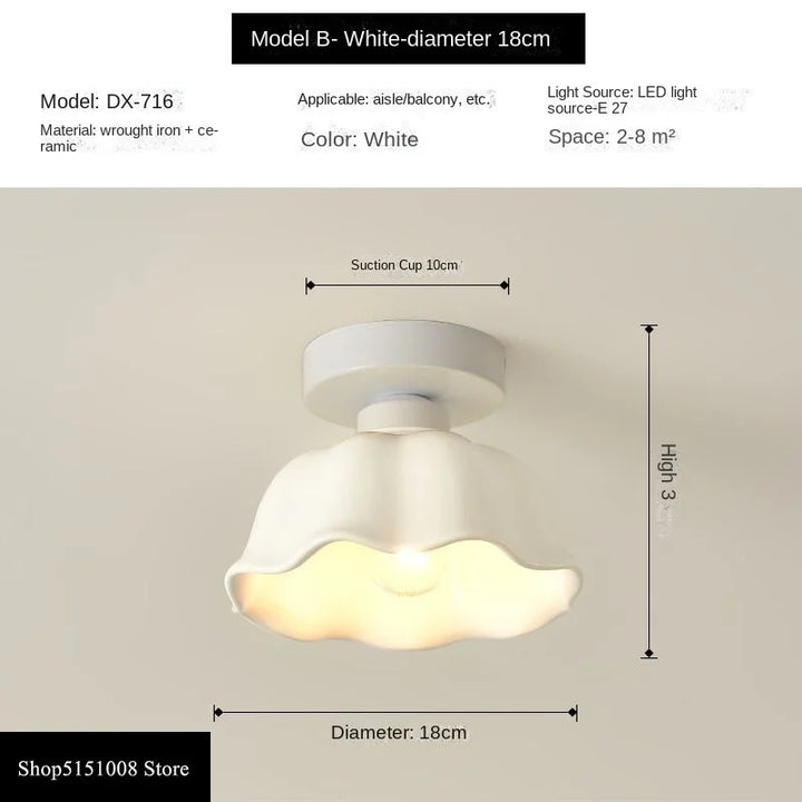 Ceramics Glass LED Corridor Ceiling Lamp for Aisle, Corridor, Cloakroom, Balcony Nordic E27 Acrylic Chandelier Rest Light Fixtures | Kalsten