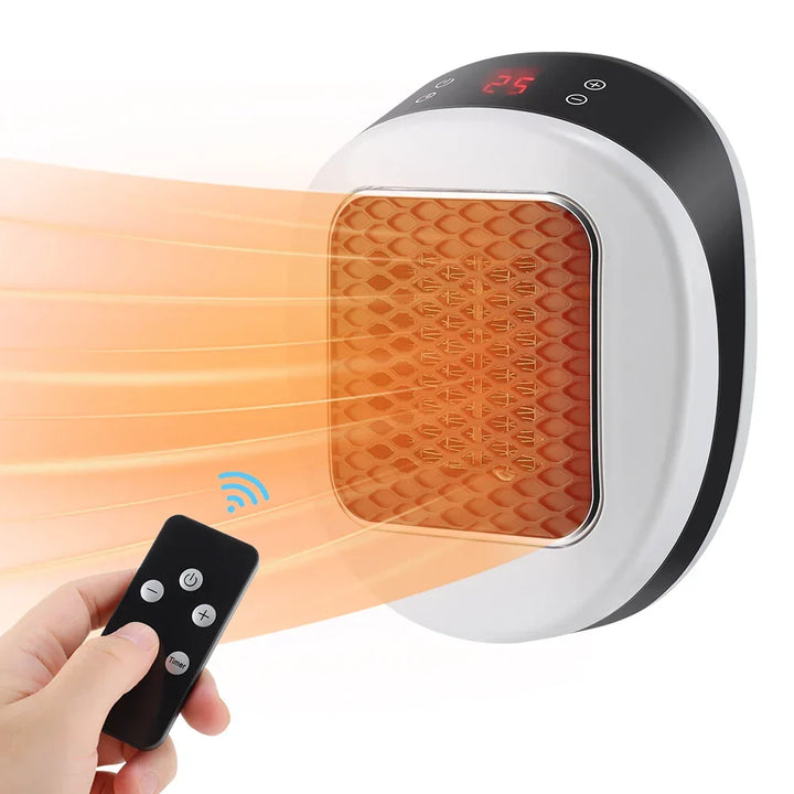 Kalsten | ThermoLux Mini Wall Heater 600W | Compact Electric Heater with Remote Control | Wall Socket Heater with Thermostat & Timer | Quick Heat in 3 Seconds