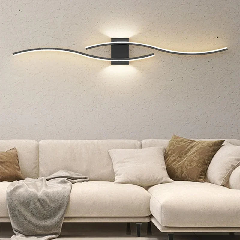 Modern LED Wall Lamp – Black, White, and Gold Wall Light Sconce for Living Room, Bedroom, Bedside, and Decorative Lighting | Kalsten